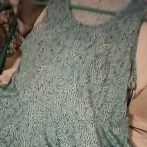 Women's Lace Tank Top - Teal